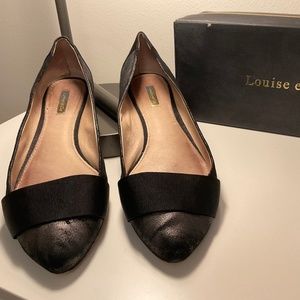 Louise et Cie French Silver Gray Black Dress Flat